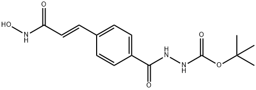 (E)-tert-butyl 2-(4-(3-(hydroxyaMino)-3-oxoprop-1-en-1-yl)benzoyl)hydrazinecarboxylate Struktur