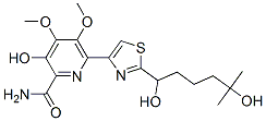 (-)-6-[2-(1,5-Dihydroxy-5-methylhexyl)-4-thiazolyl]-3-hydroxy-4,5-dimethoxy-2-pyridinecarboxamide Struktur