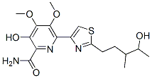 3-Hydroxy-6-[2-(4-hydroxy-3-methylpentyl)-4-thiazolyl]-4,5-dimethoxy-2-pyridinecarboxamide Struktur