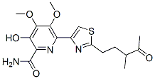 3-Hydroxy-4,5-dimethoxy-6-[2-(3-methyl-4-oxopentyl)-4-thiazolyl]-2-pyridinecarboxamide Struktur