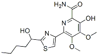 (+)-3-Hydroxy-6-[2-(1-hydroxypentyl)-4-thiazolyl]-4,5-dimethoxy-2-pyridinecarboxamide Struktur