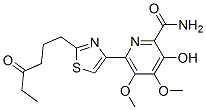 3-Hydroxy-4,5-dimethoxy-6-[2-(4-oxohexyl)-4-thiazolyl]-2-pyridinecarboxamide Struktur