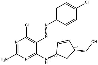 (1R,4S)-rel-4-[[2-AMino-6-chloro-5-[(4-chlorophenyl)azo]-4-pyriMidinyl]aMino]-2-cyclopentene-1-Methanol Struktur