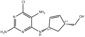 (1S,4R)-4-(2',5'-diamino-6'-chloropyrimidin-4'-yl)amino>cyclopent-2-enylmethanol Struktur