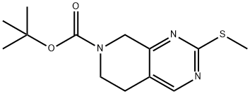 7-Boc-2-(methylthio)-5,6,7,8-tetrahydropyrido[3,4-d]pyrimidine Struktur