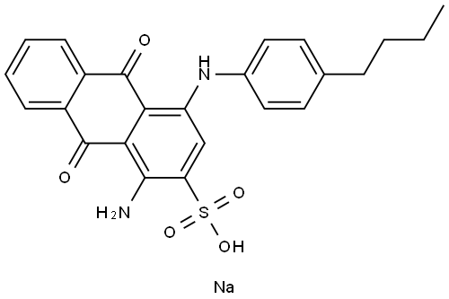 sodium 1-amino-4-[(4-butylphenyl)amino]-9,10-dihydro-9,10-dioxoanthracene-2-sulphonate  Struktur