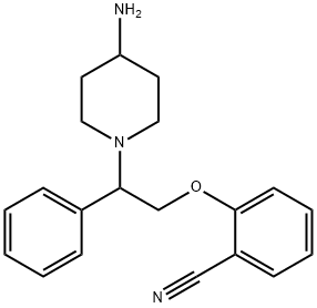 2-[2-(4-Amino-piperidin-1-yl)-2-phenyl-ethoxy]-benzonitrile Struktur