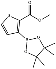 3-(4,4,5,5-Tetramethyl-1,3,2-dioxaborolan-2-yl)-2-thiophenecarboxylic acid methyl ester Struktur