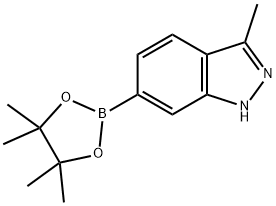 3-Methyl-6-(4,4,5,5-tetramethyl-1,3,2-dioxaborolan-2-yl)-1H-indazole Struktur