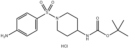 [1-(4-Amino-benzenesulfonyl)-piperidin-4-yl]-carbamic acid tert-butyl ester hydrochloride Struktur