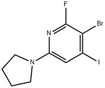 3-Bromo-2-fluoro-4-iodo-6-(pyrrolidin-1-yl)-pyridine Struktur