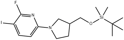 6-(3-((tert-Butyldimethylsilyloxy)methyl)-pyrrolidin-1-yl)-2-fluoro-3-iodopyridine Struktur