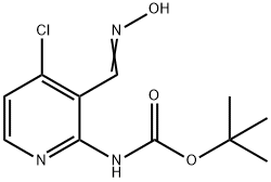 (E)-tert-Butyl 4-chloro-3-((hydroxyimino)methyl)-pyridin-2-ylcarbamate Struktur