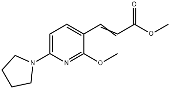 (E)-Methyl 3-(2-methoxy-6-(pyrrolidin-1-yl)-pyridin-3-yl)acrylate Struktur