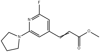 (E)-Methyl 3-(2-fluoro-6-(pyrrolidin-1-yl)pyridin-4-yl)acrylate Struktur