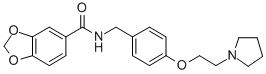 1,3-BENZODIOXOLE-5-CARBOXAMIDE, N-[[4-[2-(1-PYRROLIDINYL)ETHOXY]PHENYL]METHYL]- Struktur