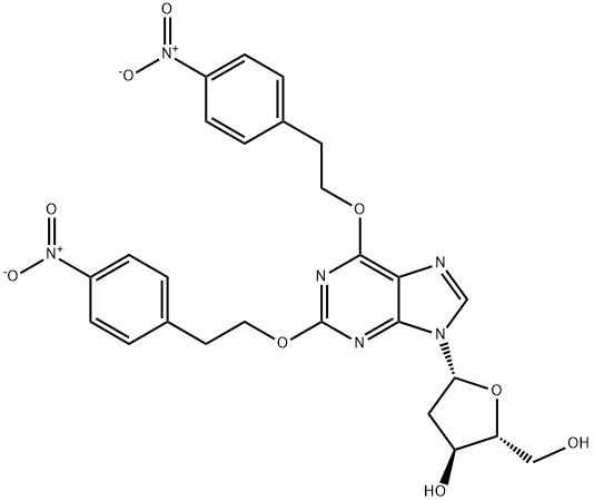 2,6-BIS-O-[2-(4-NITROPHENYL)ETHYL]-2'-DEOXYXANTHOSINE Struktur