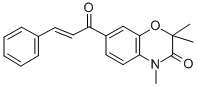 (E)-7-(1-Oxo-3-phenyl-2-propenyl)-2,2,4-trimethyl-2H-1,4-benzoxazin-3( 4H)-one Struktur