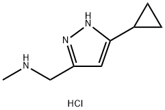 [(5-Cyclopropyl-1H-pyrazol-3-yl)methyl]-methylamine dihydrochloride Struktur