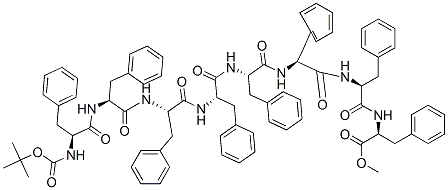 tert-butyloxycarbonylphenylalanyl-phenylalanyl-phenylalanyl-phenylalanyl-phenylalanyl-phenylalanyl-phenylalanyl-phenylalanine methyl ester Struktur