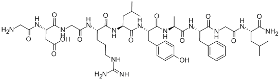 H-GLY-ASP-GLY-ARG-LEU-TYR-ALA-PHE-GLY-LEU-NH2 Struktur