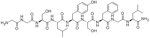 H-GLY-GLY-SER-LEU-TYR-SER-PHE-GLY-LEU-NH2 Struktur