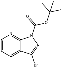 1H-Pyrazolo[3,4-b]pyridine-1-carboxylic acid, 3-bromo-, 1,1-dimethylethyl ester Struktur