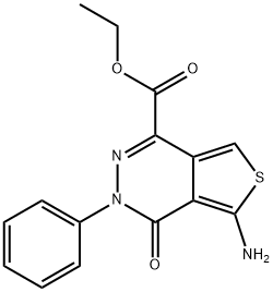 ethyl 5-amino-4-oxo-3-phenyl-3,4-dihydrothieno[3,4-d]pyridazine-1-carboxyla te Struktur