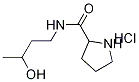 N-(3-Hydroxybutyl)-2-pyrrolidinecarboxamidehydrochloride Struktur