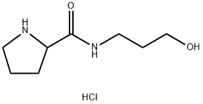 N-(3-Hydroxypropyl)-2-pyrrolidinecarboxamidehydrochloride Struktur