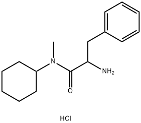 2-Amino-N-cyclohexyl-N-methyl-3-phenylpropanamidehydrochloride Struktur