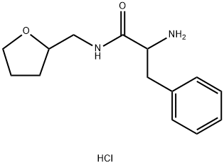 2-Amino-3-phenyl-N-(tetrahydro-2-furanylmethyl)-propanamide hydrochloride Struktur