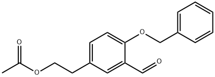 4-O-Benzyl Tyrosol α-Acetate 3-Aldehyde Struktur