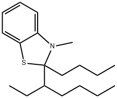 Benzothiazole, 2-butyl-2-(1-ethylpentyl)-2,3-dihydro-3-methyl- (9CI) Struktur