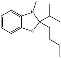 Benzothiazole, 2-butyl-2,3-dihydro-3-methyl-2-(1-methylethyl)- (9CI) Struktur