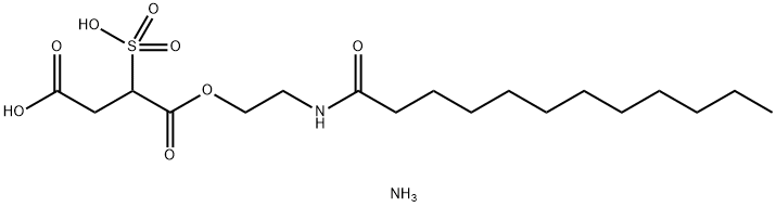 Butanedioic acid, sulfo-, 1-2-(1-oxododecyl)aminoethyl ester, diammonium salt Struktur