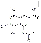 2-Naphthalenecarboxylic acid, 4-(acetyloxy)-6-chloro-5,8-diMethoxy-, ethyl ester Struktur