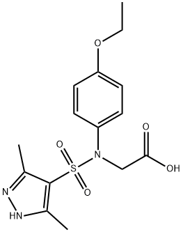 [[(3,5-dimethyl-1H-pyrazol-4-yl)sulfonyl](4-ethoxyphenyl)amino]acetic acid Struktur