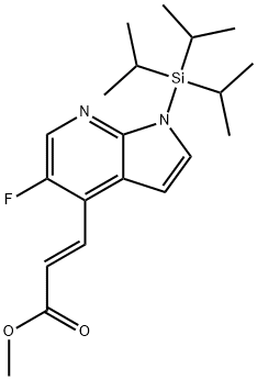 (E)-Methyl 3-(5-fluoro-1-(triisopropylsilyl)-1H-pyrrolo[2,3-b]pyridin-4-yl)acrylate Struktur