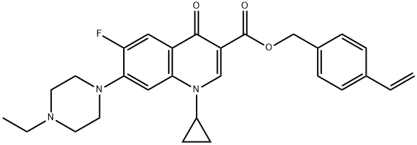 3-Quinolinecarboxylic acid, 1-cyclopropyl-7-(4-ethyl-1-piperazinyl)-6-fluoro-1,4-dihydro-4-oxo-, (4-ethenylphenyl)Methyl ester Struktur