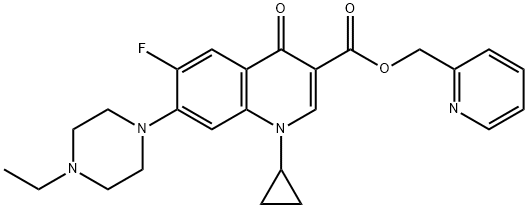 3-Quinolinecarboxylic acid, 1-cyclopropyl-7-(4-ethyl-1-piperazinyl)-6-fluoro-1,4-dihydro-4-oxo-, 2-pyridinylMethyl ester Struktur