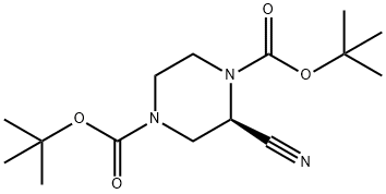 (R)-di-tert-butyl 2-cyanopiperazine-1,4-dicarboxylate Struktur