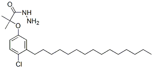 2-(4-chloro-3-pentadecyl-phenoxy)-2-methyl-propanehydrazide Struktur