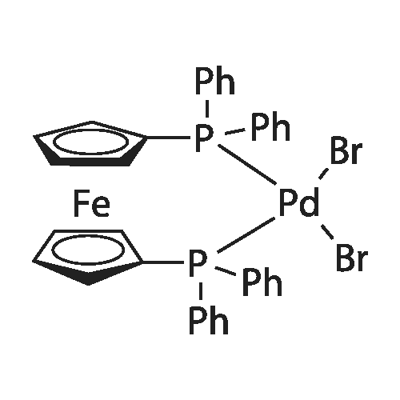 dibromo[1,1'-bis(diphenylphosphino)ferrocene]palladium(II) Struktur