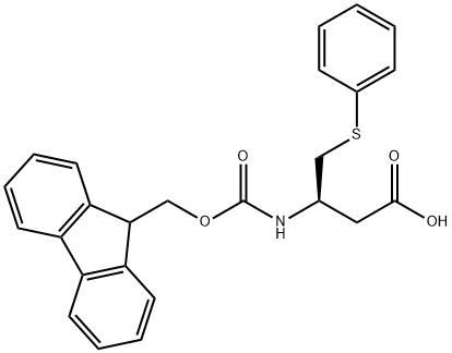 (R)-N-Fmoc-3-amino-4-(phenylthio)butanoic Acid Struktur