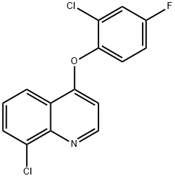 8-Chloro-4-(2-chloro-4-fluorophenoxy)quinoline Struktur