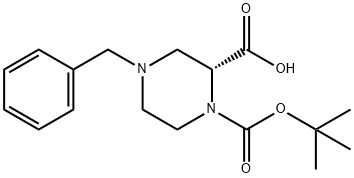 (R)-1-Boc-4-benzylpiperazine-2-carboxylic acid Struktur