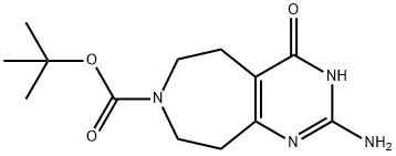 7H-PyriMido[4,5-d]azepine-7-carboxylic acid, 2-aMino-3,4,5,6,8,9-hexahydro-4-oxo-, 1,1-diMethylethyl ester Struktur