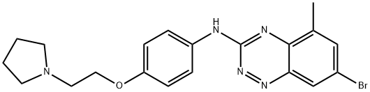 1,2,4-Benzotriazin-3-aMine, 7-broMo-5-Methyl-N-[4-[2-(1-pyrrolidinyl)ethoxy]phenyl]- Struktur