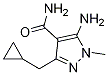 5-aMino-3-(cyclopropylMethyl)-1-Methyl-1H-pyrazole-4-
carboxaMide Struktur